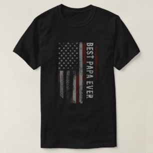 Best Papa Ever American Flag Vintage Dad Father T-Shirt