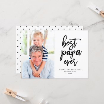 Best Papa Ever | Black On White Card by PinkMoonPaperie at Zazzle