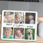 Best Papa Ever Calligraphy 6 Photo Collage Mouse Pad<br><div class="desc">This mousepad features a 6 photo collage for pictures of grandchildren. The text reads: "Best Papa Ever" and is accented with modern handwritten style calligraphy.</div>