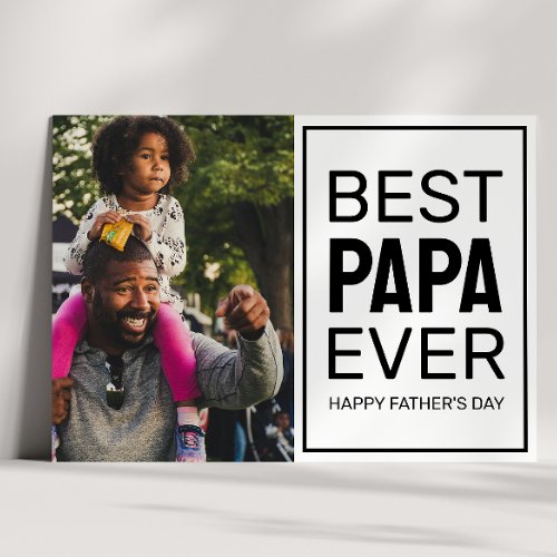 Best papa Ever Custom Fathers Day Photo Collage Card