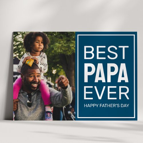 Best papa Ever Custom Fathers Day Photo Collage Card