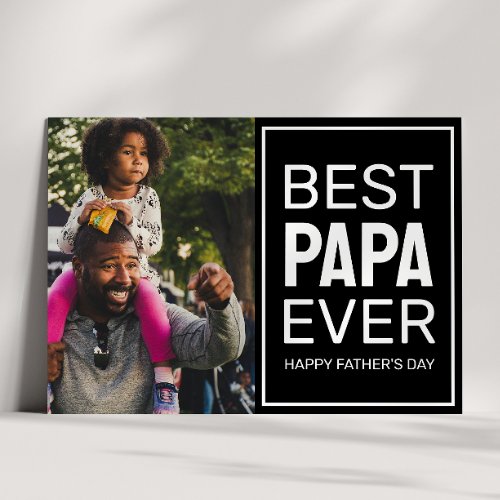 Best papa Ever Custom Fathers Day Photo Collage Card