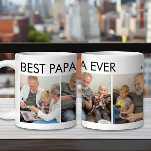Best Papa Ever Custom Personalized Family Photo Coffee Mug
