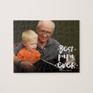 Best Papa Ever Custom Photo From Grandchild Jigsaw Puzzle