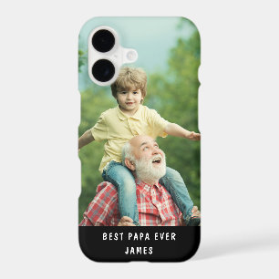 Best Papa Ever Custom Photo Name iPhone 17 Case