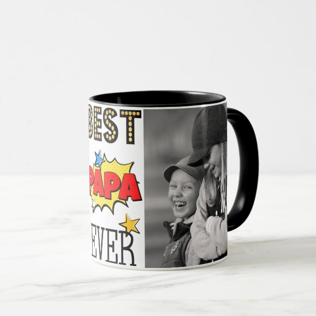 Best Papa Ever Custom Photos Mug (Front Right)