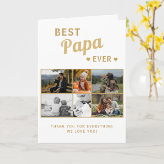 Best Papa Ever Family Father's Day 6 Photo  Card