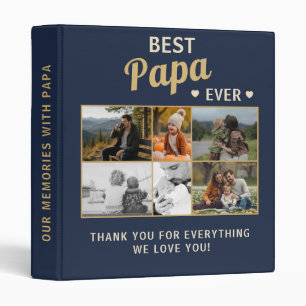 Best Papa Ever Family Father's Day Photo Album 3 Ring Binder
