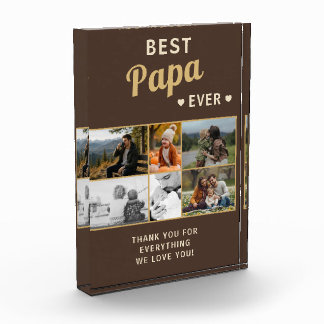 Best Papa Ever Family Father's Day Photo Album Block