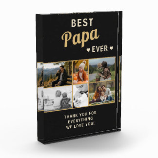 Best Papa Ever Family Father's Day Photo Album Block