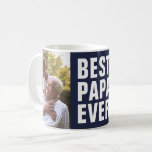 Best. Papa. Ever. Father's Day 2 Photo Coffee Mug<br><div class="desc">Custom printed coffee mug personalized with your photos and Father's Day message. Bold modern typography design reads "Best. Papa. Ever." or use the design tools to add your own text. Click customize it to change the background color and edit text fonts and colors, move things around or add more photos...</div>