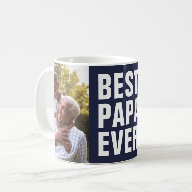Best. Papa. Ever. Father's Day 2 Photo Coffee Mug (Front Left)