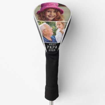 Best Papa Ever Father's Day 2 Photo Collage Golf Head Cover