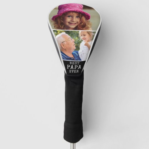 Best Papa Ever Fathers Day 2 Photo Collage Golf Head Cover