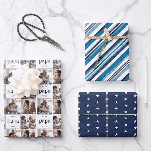 Best Papa Ever Fathers Day Coordinating Wrapping Paper Sheets