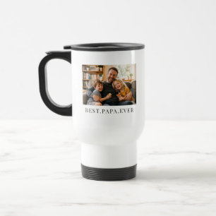 Best Papa Ever Fathers Day Gift Photo Travel Mug