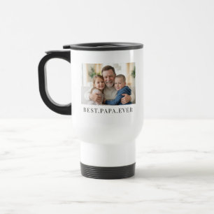 Best Papa Ever Fathers Day Gift Photo Travel Mug