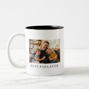 Best Papa Ever Fathers Day Gift Photo  Two-Tone Coffee Mug