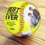 Best Papa Ever Fathers Day Photo Collage Softball<br><div class="desc">What a thoughtful gift! The "Best Papa Ever" customized Softball ball with children's names & photos is a heartwarming and unique way to celebrate a special father-child bond. The personalized touch will make it an extra-special keepsake for years to come, and the kids will love having a ball that's just...</div>