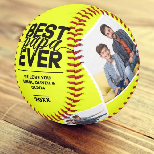 Best Papa Ever Fathers Day Photo Collage Softball