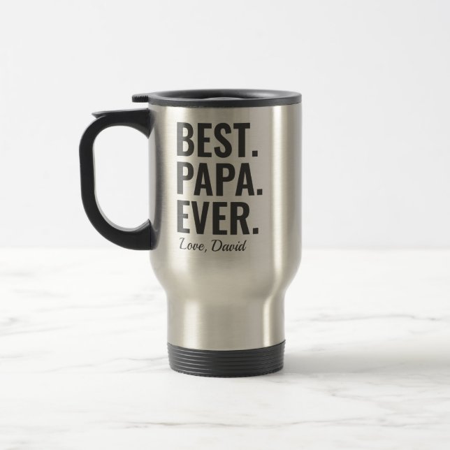 Best. Papa. Ever. Father's Day Photo Travel Mug (Left)