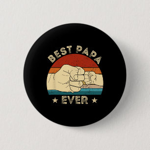 Best Papa Ever Fist Bump Funny Grandpa Father's Da Button
