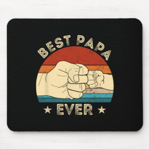 Best Papa Ever Fist Bump Funny Grandpa Father's Da Mouse Pad