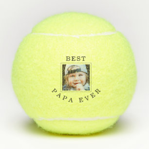 Best Papa Ever Frame Child Photo Tennis Balls