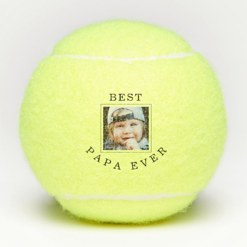 Best Papa Ever Frame Child Photo Tennis Balls