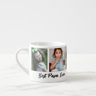Best Papa Ever Grandchildren 5 Photo Collage Espresso Cup