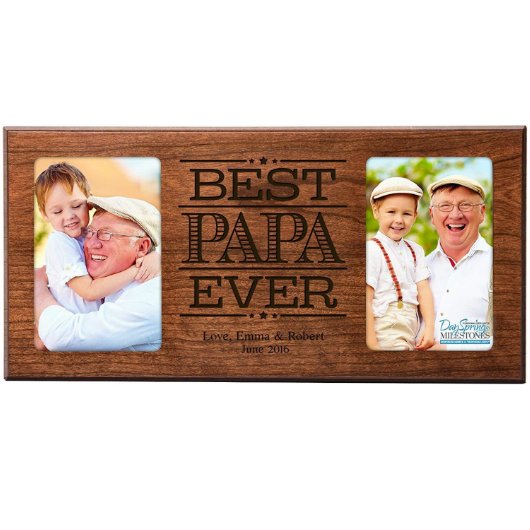 Best Papa Ever Grandfathers Cherry Picture Frame (Front)