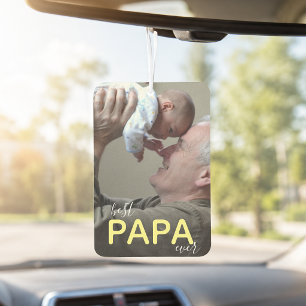 Best Papa Ever Grandpa and Baby Modern Handwriting Air Freshener