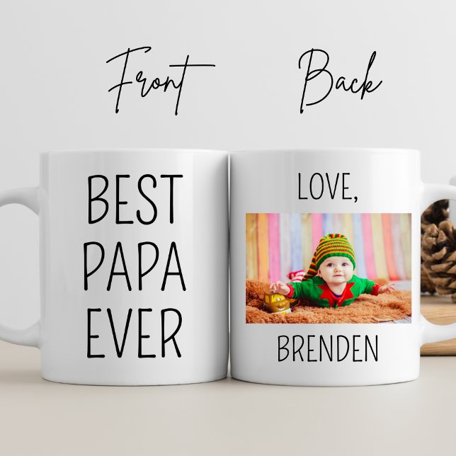 Best Papa Ever Grandpa Birthday Personalized Photo Mug (Creator Uploaded)