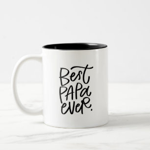 Best Papa Ever Handlettered Two-Tone Coffee Mug