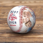Best Papa Ever | Happy Birthday Photos & Monogram Baseball<br><div class="desc">The perfect gift for your sporty best papa ever. Celebrate your special and wonderful papa in your life with our memorable and personalized best papa ever baseball. The design features "Best Papa Ever" designed in a sporty baseball-style typographic design in navy blue & red. Customize with established year, along with...</div>