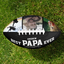 BEST PAPA EVER Modern Cool Color Photo Collage Football