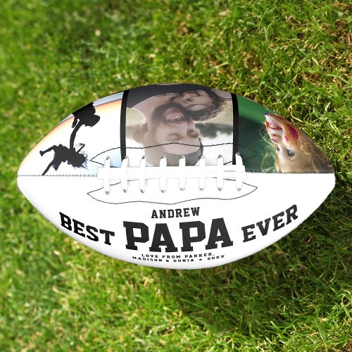 BEST PAPA EVER Modern Cool Color Photo Collage Football