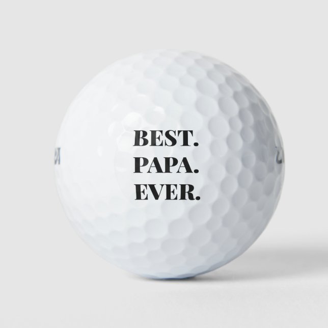 Best Papa Ever Modern Typography Golf Balls (Front)