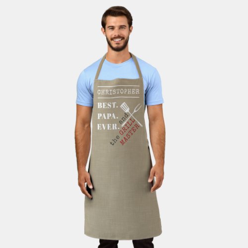 Best Papa Ever Personalized Grill Master Apron