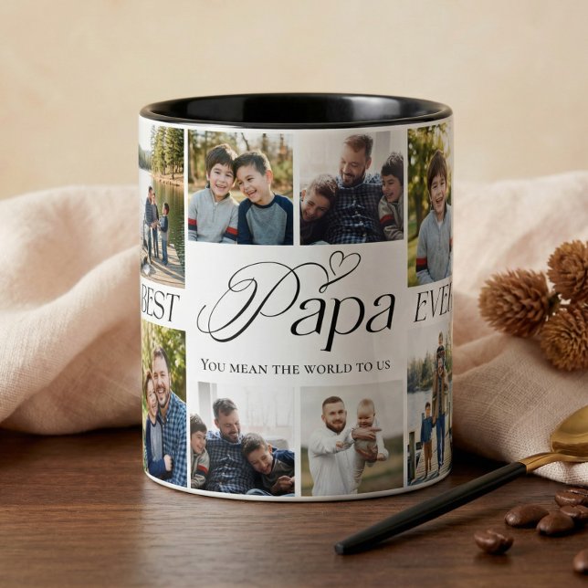 Best Papa Ever Personalized Photo Collage keepsake Mug (Best Papa Ever Personalized Photo Collage keepsake Mug)
