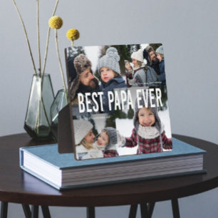 Best Papa Ever Photo Collage Plaque