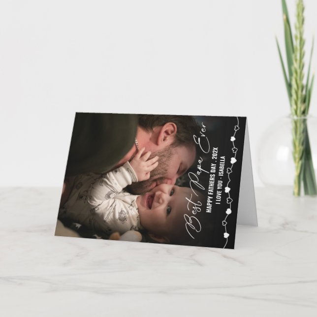 Best Papa Ever Photo Fathers Day Card (Front)