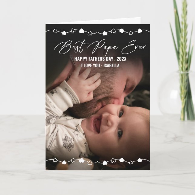 Best Papa Ever Photo Fathers Day Card (Front)