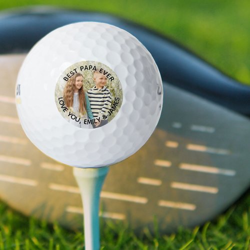 Best Papa Ever Photo Personalized Golf Balls