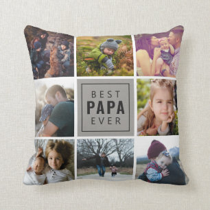 Best PAPA Ever Photo Throw Pillow