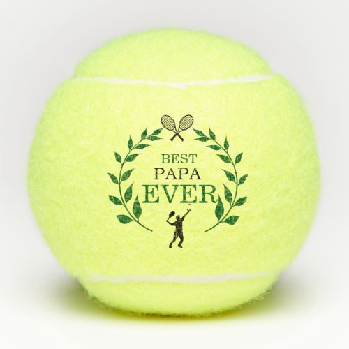 Best Papa Ever Rackets Silhouette Tennis Balls