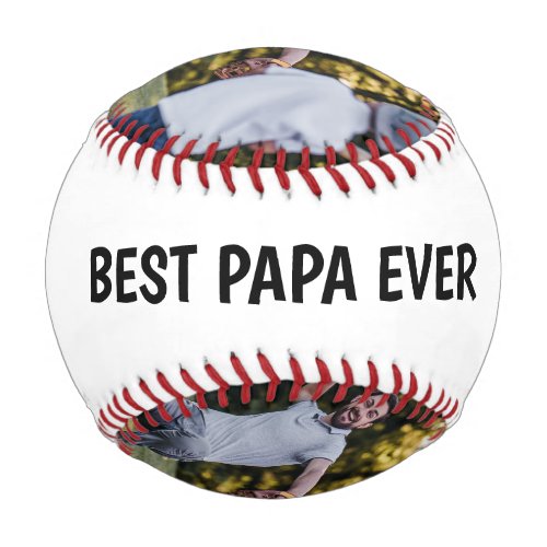 Best Papa Ever Script Fathers Day Photo Collage Baseball