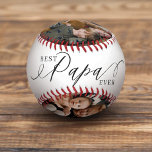 Best Papa Ever Script Fathers Day Photo Collage Baseball<br><div class="desc">Send a beautiful personalized father's day gift or birthday gift to your papa that he'll cherish. Special personalized father's day family photo collage to display your special family photos and memories. Our design features a simple 4 photo collage design with "Best Papa Ever" designed in a beautiful handwritten black script...</div>