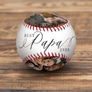 Best Papa Ever Script Fathers Day Photo Collage Baseball at Zazzle