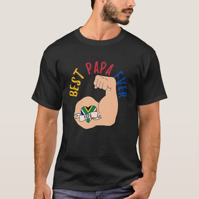 Best Papa Ever South African Dad Fathers Day T-Shirt (Front)